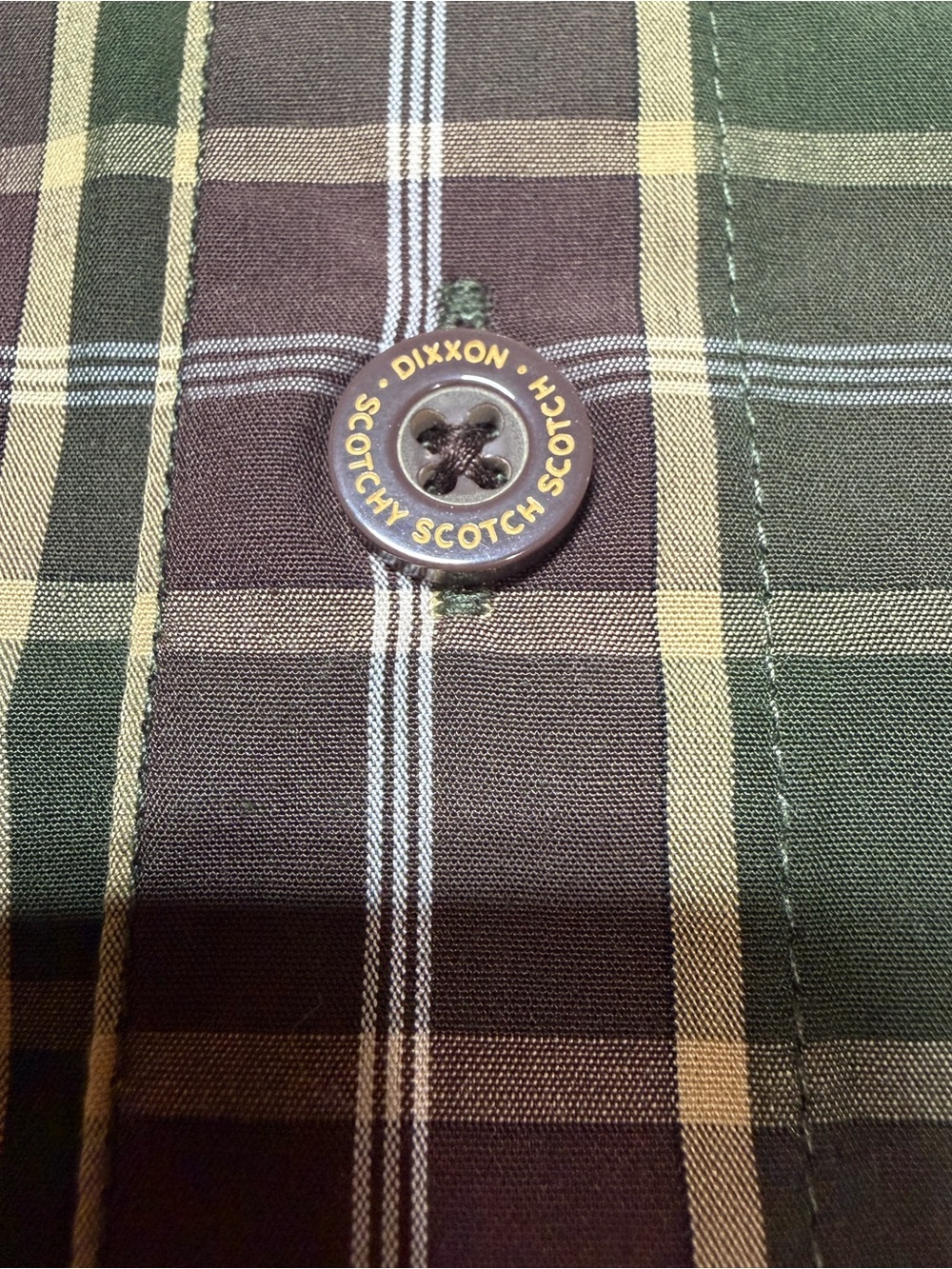 DIXXON Flannel Scotch Bamboo Blend Button Down Green Plaid Shirt Anchorman M - Picture 7 of 14